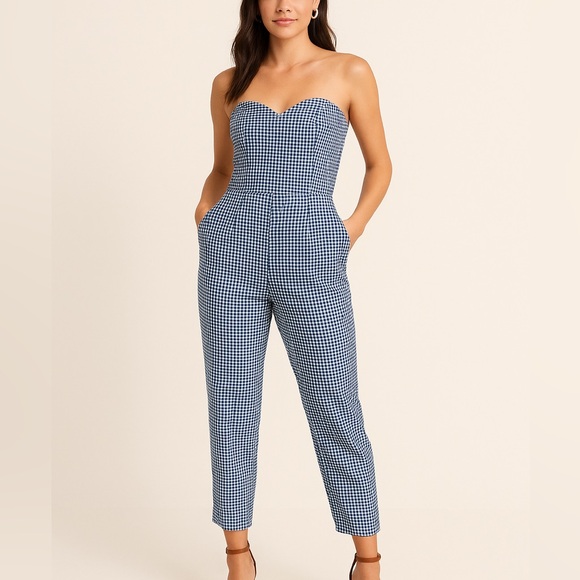 Michael Kors Navy Strapless Jumpsuit size 4 - Picture 1 of 11
